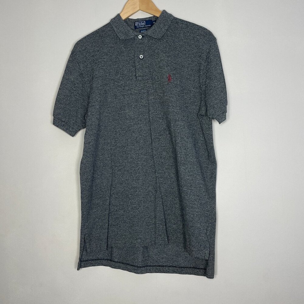 Polo Ralph Lauren Shirt Men's Medium Charcoal Gray Heathered 100% Cotton